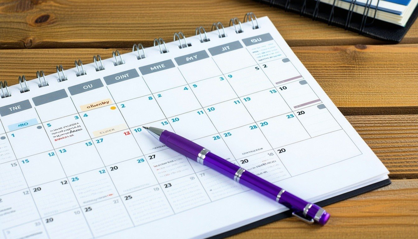 Image of a calendar with a scheduled meeting