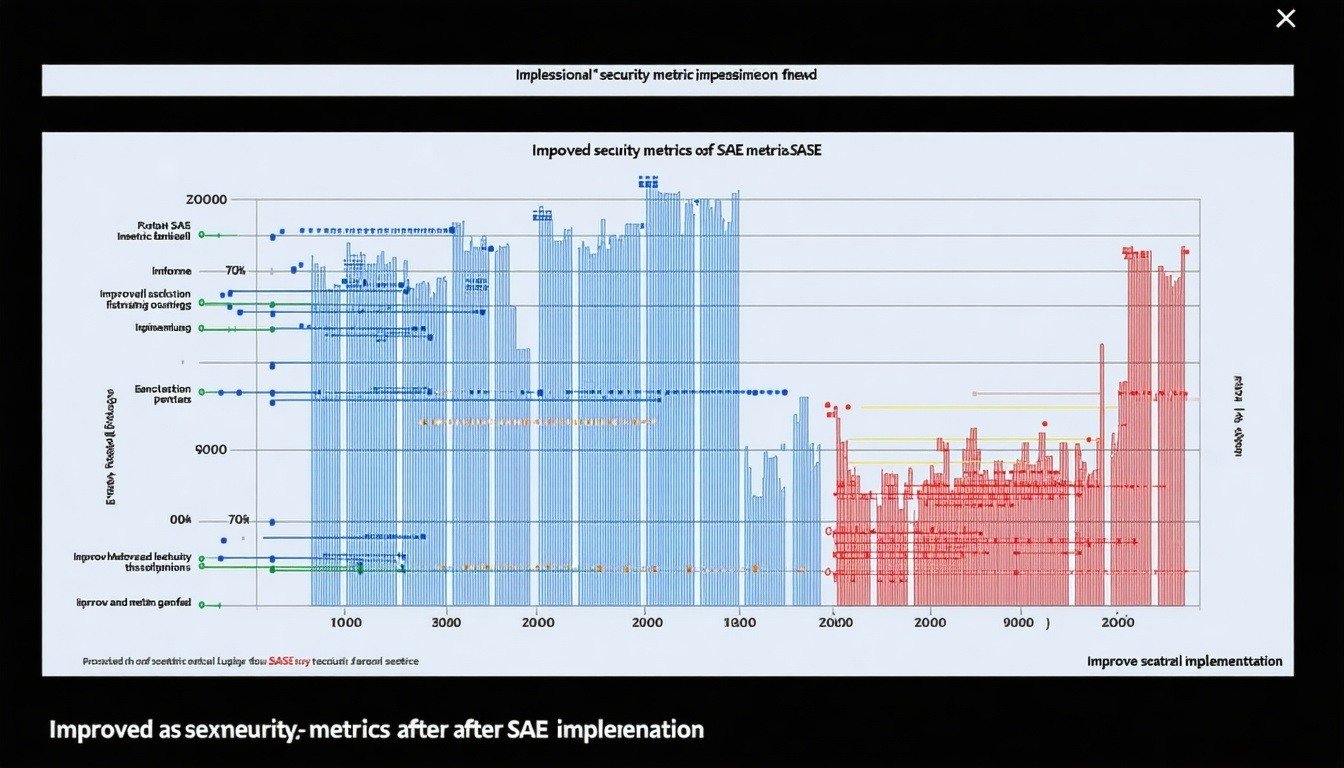 Graph showing improved security metrics after SASE implementation